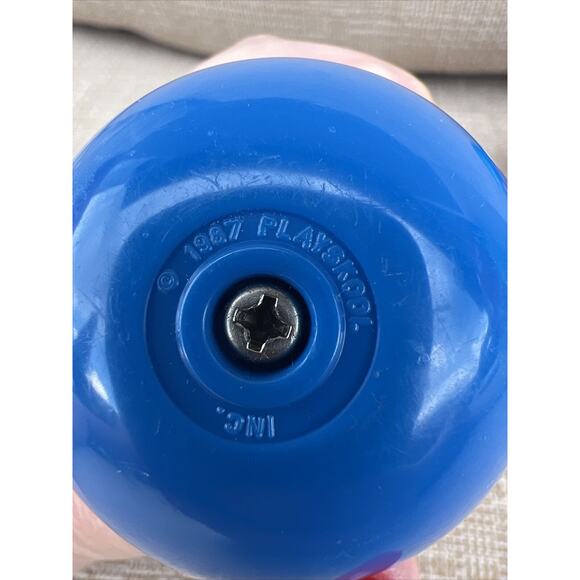 Vintage 1987 Playskool Weeble Wobble Figures Lot Of 2 Pilot Race Car Driver - Picture 3 of 3